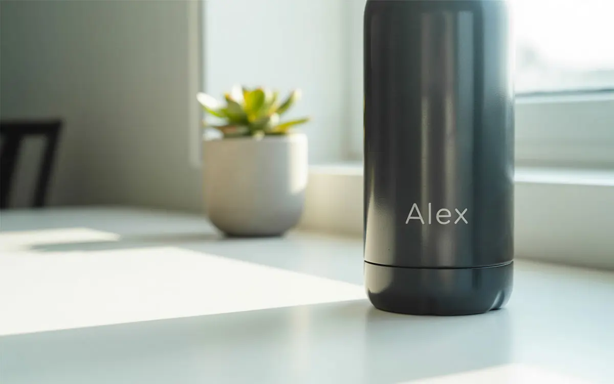 gepersonaliseerde waterfles naam zakelijk cadeau zzp