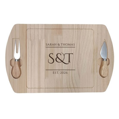 Moderne XXL serveerplank met strakke 'Pure Minimal' gravure voor een minimalistische look.