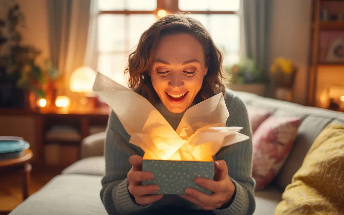 ontvanger opent last minute gepersonaliseerd cadeau