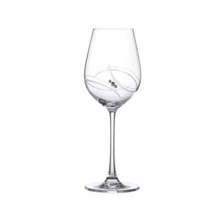 Swarovski Wedding Edition wijnglas met 3 kristallen en hand cut matt design zonder gravure inclusief geschenkdoosje