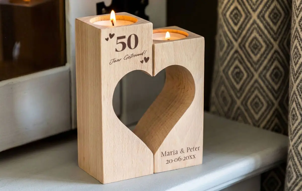 50 25 jaar getrouwd jubileum kaarsenhouder
