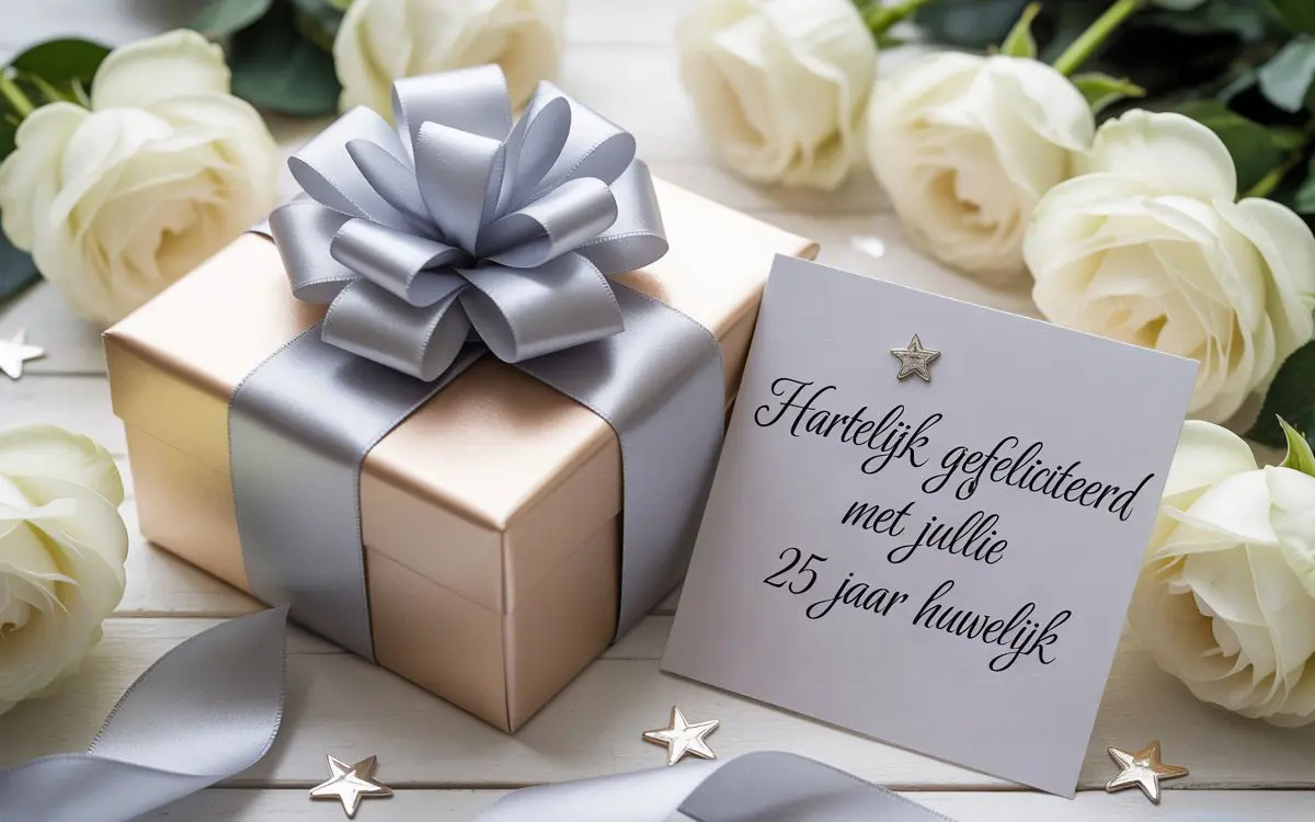 Cadeau voor ouders 25 jaar getrouwd zilveren jubileum