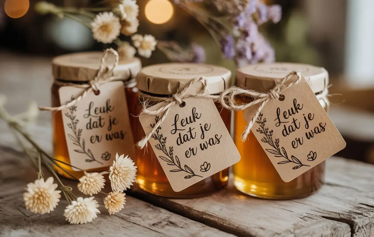 gepersonaliseerde bedankjes bruiloft honingpotjes
