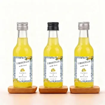 Limoncello bedankje with love Italiaans majolica design met namen en datum