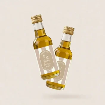 Olijfolie bedankje verjaardag Infused With Joy Birthday Party initialen zwevend