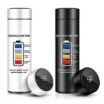 Thermosfles Geduld-Meter wit met LED display gepersonaliseerd pensioen cadeau
