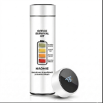 Thermosfles Collega Overlevingspakket wit gepersonaliseerd met naam en eigen tekst LED temperatuurdisplay 500ml