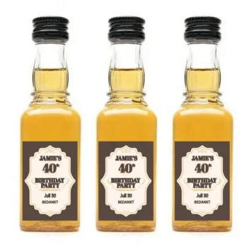 Whiskey flesje bedankje verjaardag man vintage Birthday Party design met naam en leeftijd