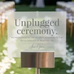 Unplugged ceremony bord frosted acryl 60x40 cm gepersonaliseerd met namen bruidspaar